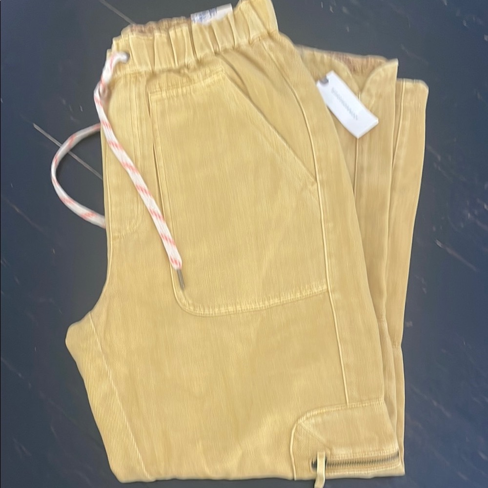 Pilcro Tan Joggers Elastic Waistband Soft Fabric